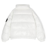 Piumino Imbottito SAVE THE DUCK per Bambine: Eleganza in Bianco con Collo ad Imbuto e Logo Distintivo