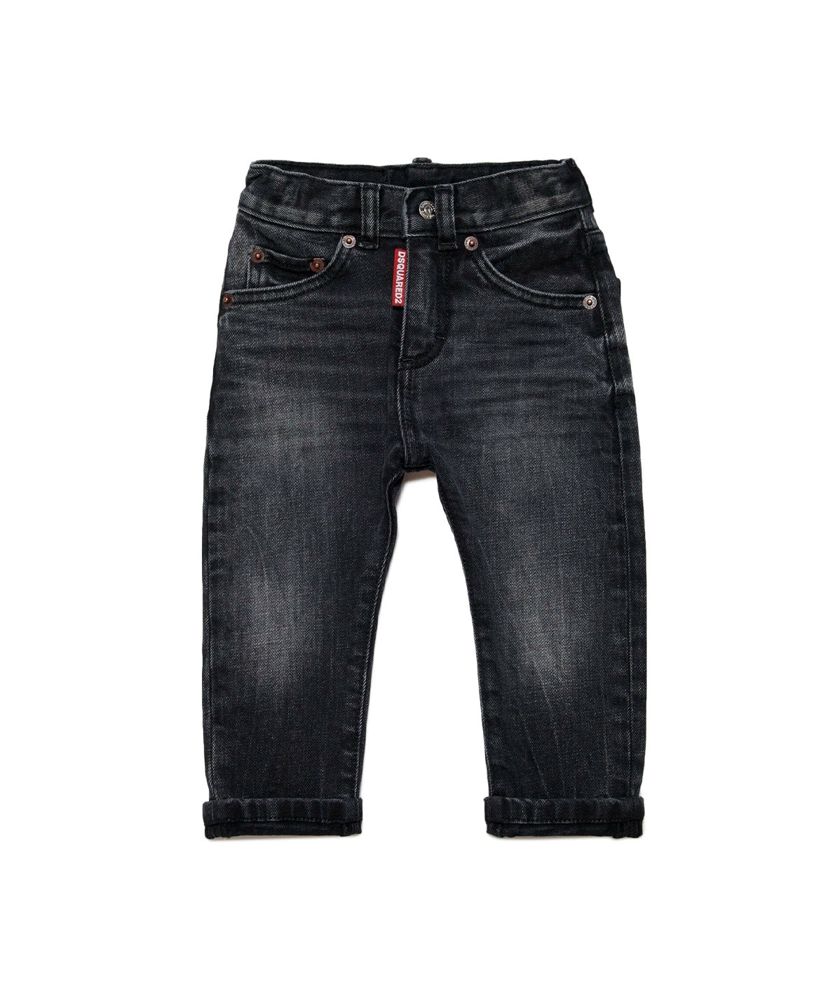Dsquared2 Kids Jeans Nero Sfumato per Neonati
