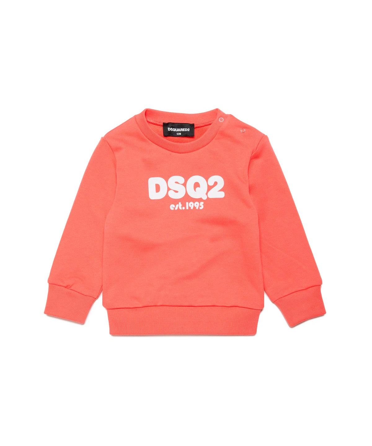Dsquared2 Kids Felpa Girocollo Pesca con Logo DSQ2 est.1995 per Neonate