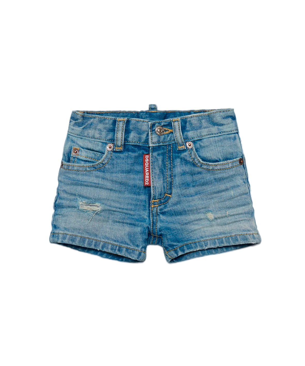 Dsquared2 Kids Short in Jeans Chiaro con Rotture