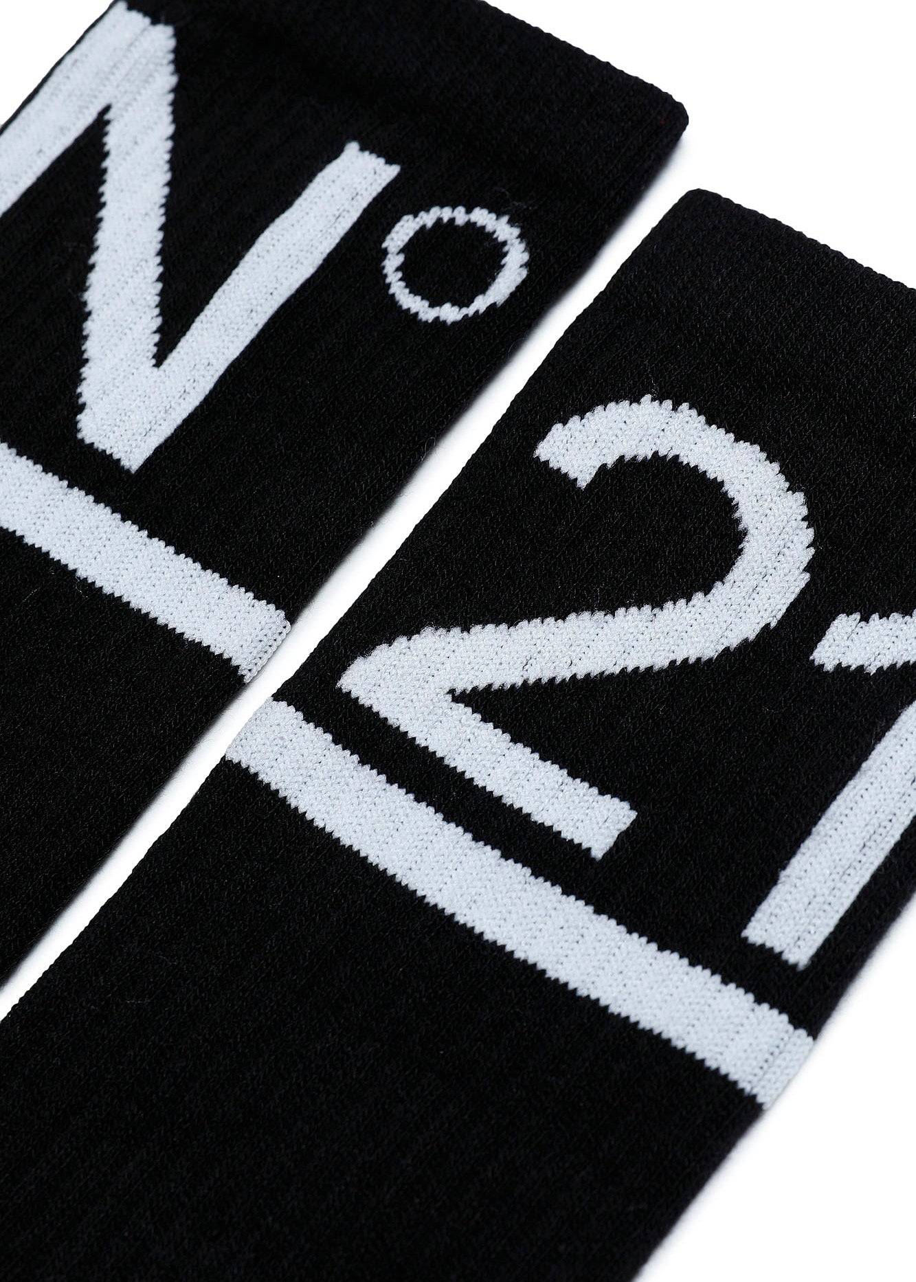 Calzino con Logo in Misto Cotone Nero | N°21 - Florence Kids