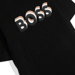 Boss Kids T-Shirt Nera con Stampa Logo per Bambini