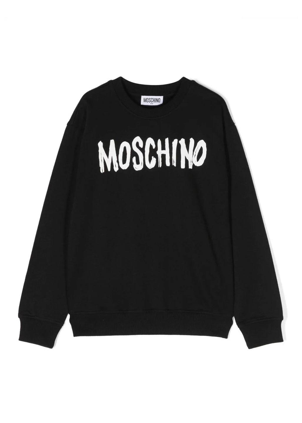 Felpa Moschino Kids Nera con Logo: Comfort e Stile Casual per i Piccoli Trendsetter