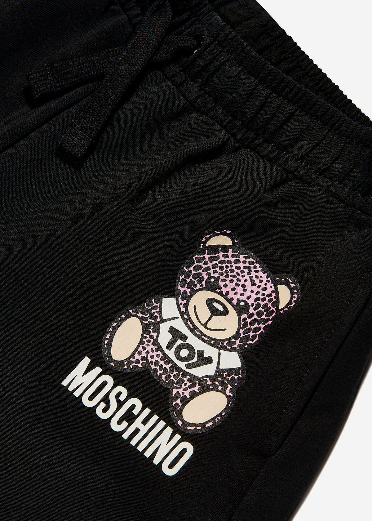 Moschino Kids Short Nero con Teddy Bear Glitter