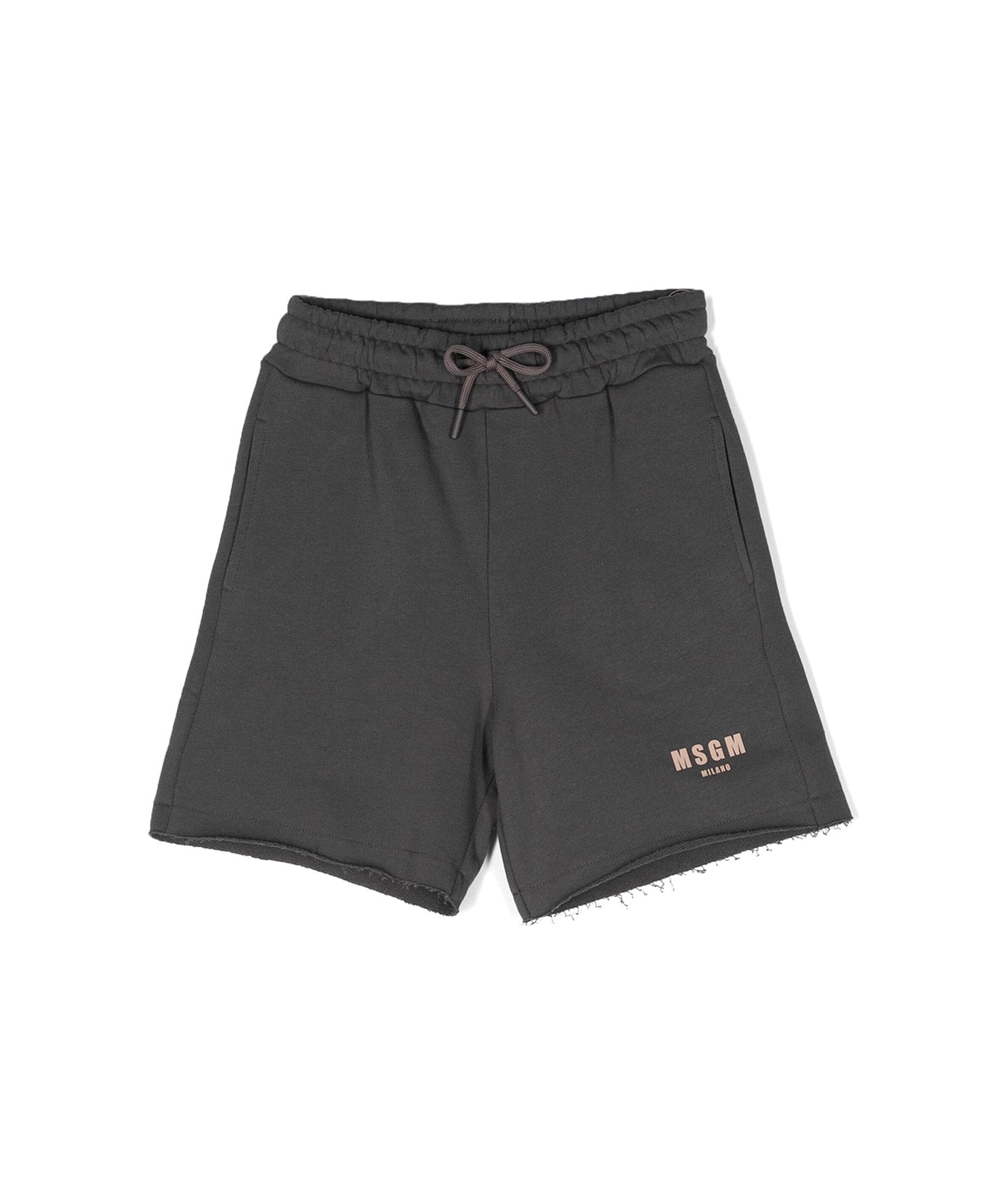 MSGM Kids Bermuda Piombo con Effetto Vissuto per Bambini