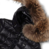 Blauer Kids Piumino Imbottito con Pelliccia Nero