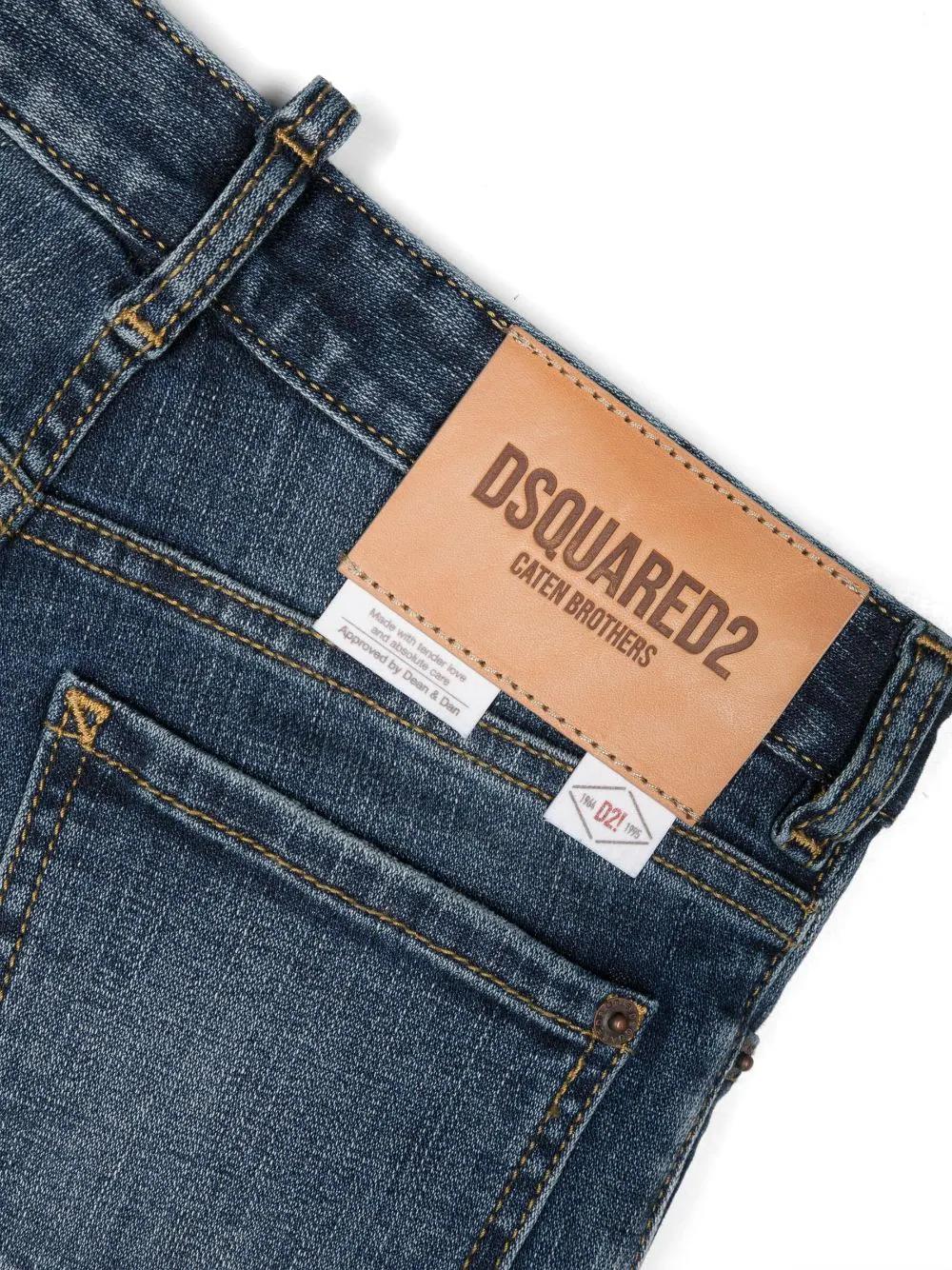 "DSquared2 Kids Jeans Boston per Bambini | Chiusura con Zip e Bottone | Vita con Passanti | Stile Cinque Tasche | Dettagli Sdruciti | Fit Regolare