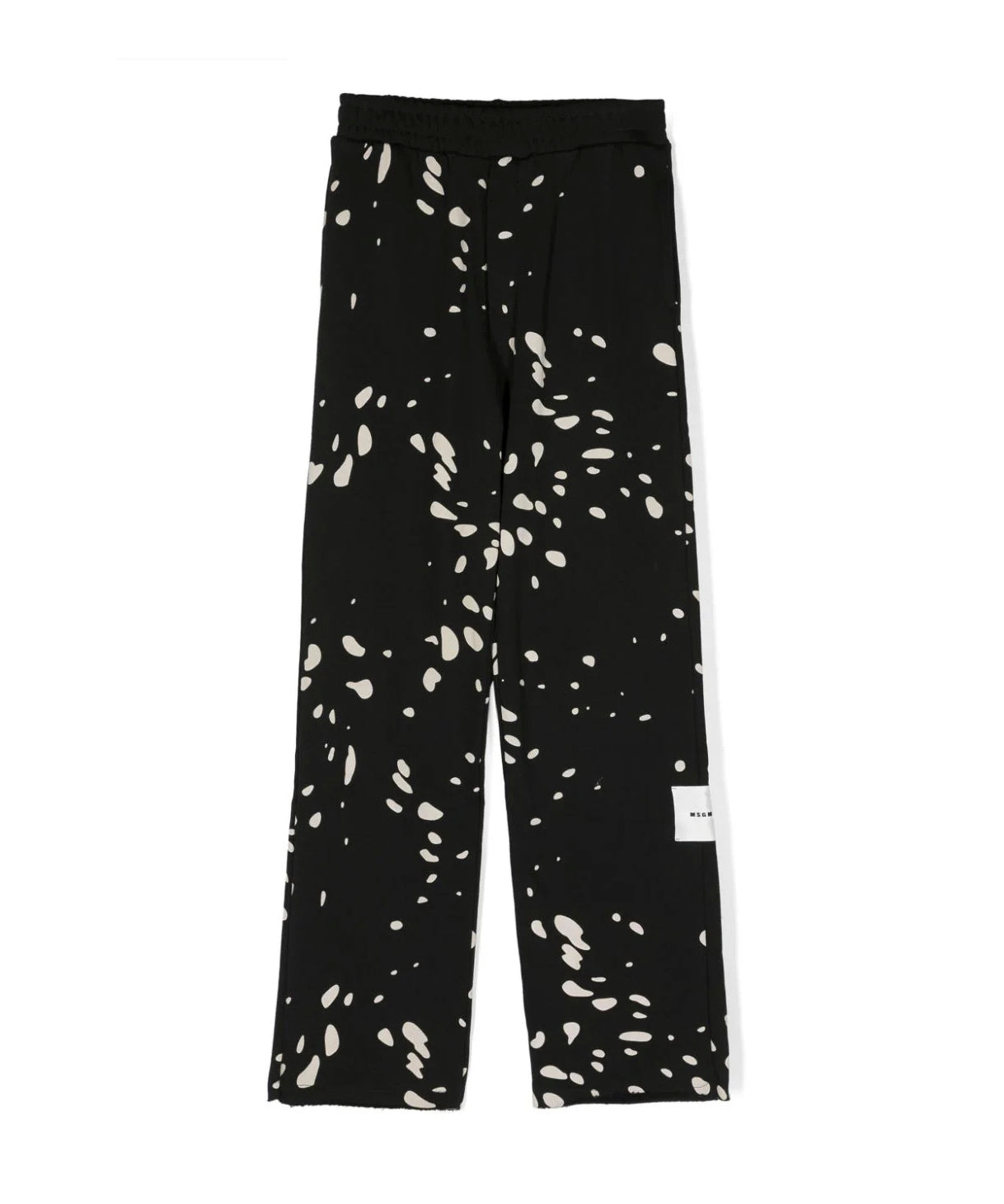 Eleganza grafica per i più piccoli: Pantaloni Larghi con Stampa MSGM Kids - Nero e Bianco Opaco