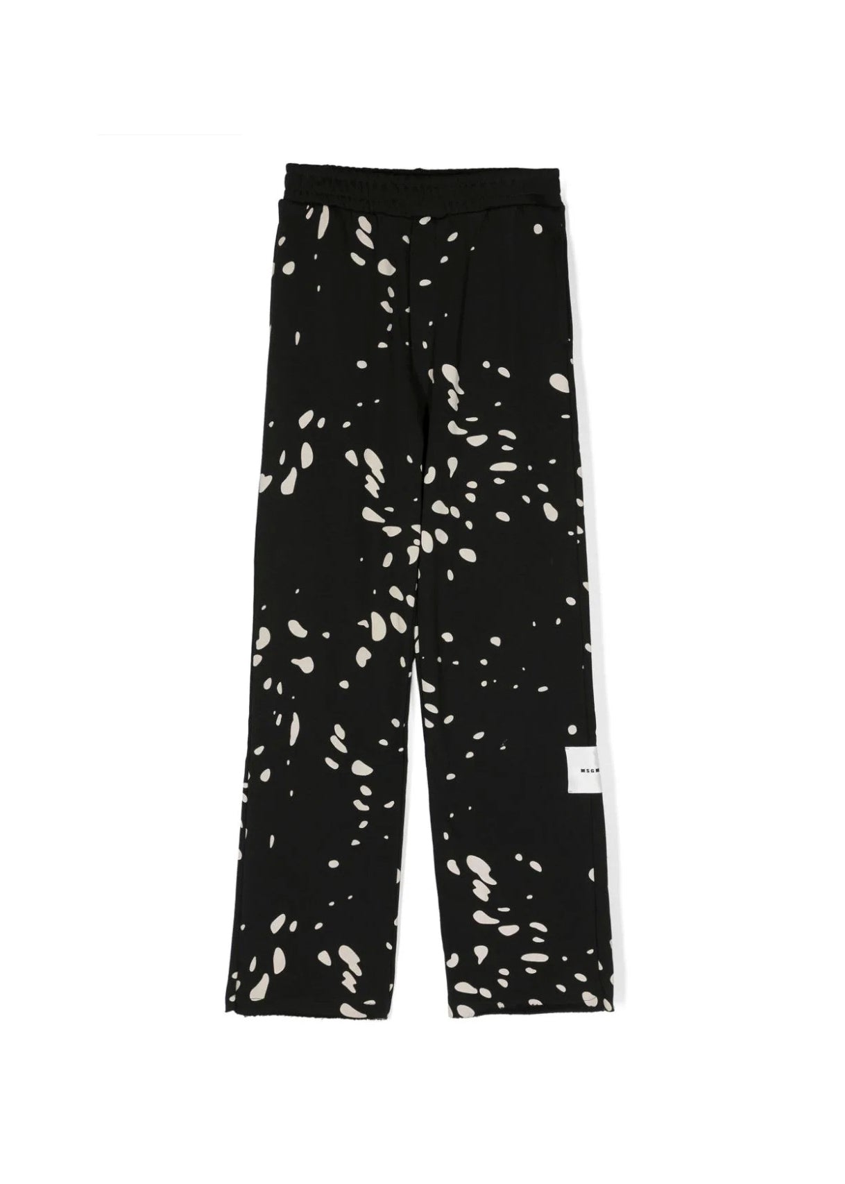 Eleganza grafica per i più piccoli: Pantaloni Larghi con Stampa MSGM Kids - Nero e Bianco Opaco