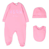 MSGM Neonata Tutina con bavetta e cappellino Rosa