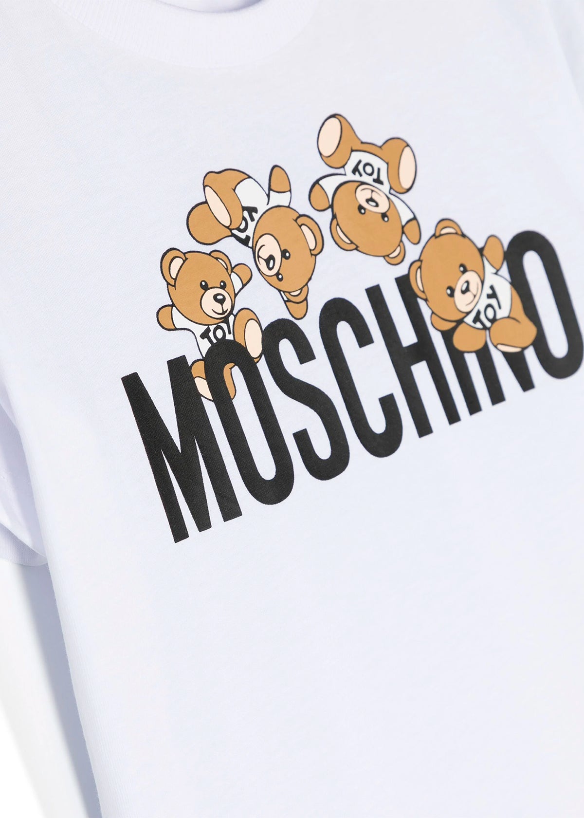 Moschino Kids T-Shirt Bianca con Stampa Teddy Bear