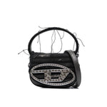 Borsa Diesel 1dr: Stile Ricercato con Denim Nero e Dettagli Strass
