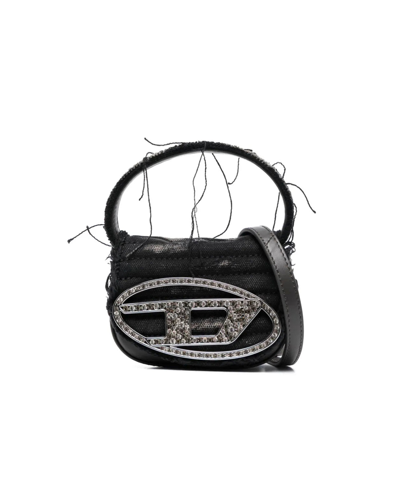 Borsa Diesel 1dr: Stile Ricercato con Denim Nero e Dettagli Strass
