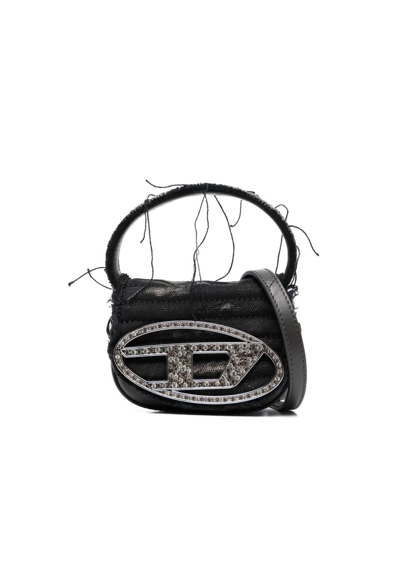 Borsa Diesel 1dr: Stile Ricercato con Denim Nero e Dettagli Strass