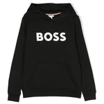 Felpa in Pile con Cappuccio e Stampa Logo BOSS Kids - Stile Sportivo e Confortevole in Bianco e Nero