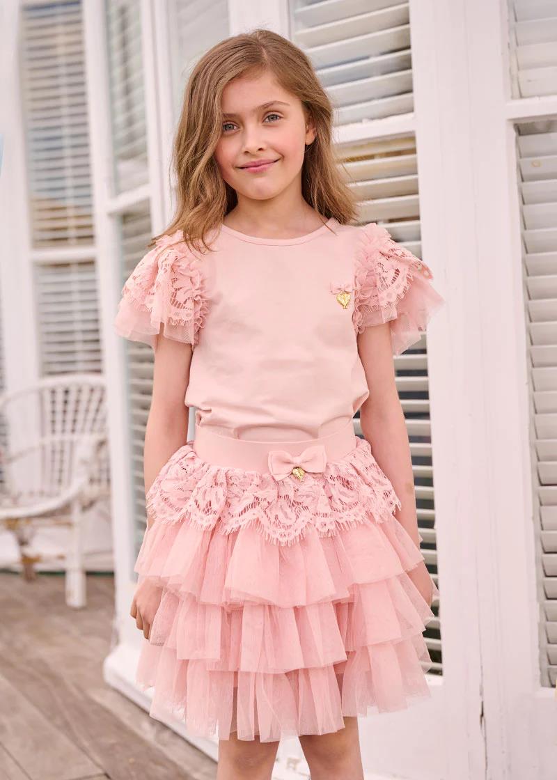 Angel's Face Little Girl Pink Skirt