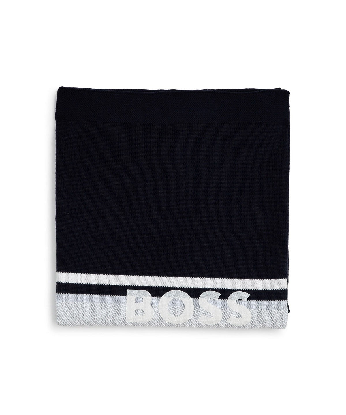 Boss Kids Coperta Bianco/Blu in maglia di Cotone con Logo
