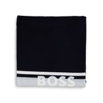 Boss Kids Coperta Bianco/Blu in maglia di Cotone con Logo