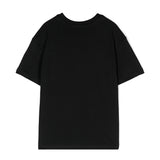MSGM Kids T-Shirt Nera con Stampa Logo Multicolor