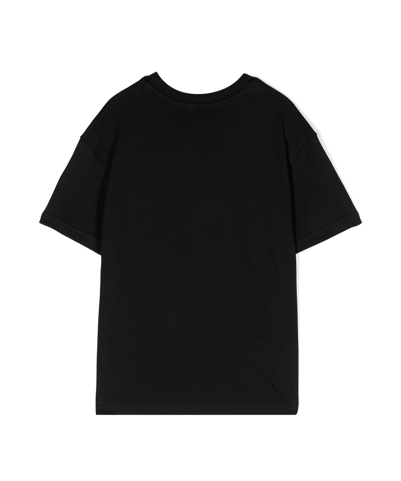 MSGM Kids T-Shirt Nera con Stampa Logo Multicolor