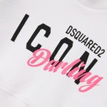 Dsquared Kids Felpa Girocollo Bianca Icon Darling per Neonate