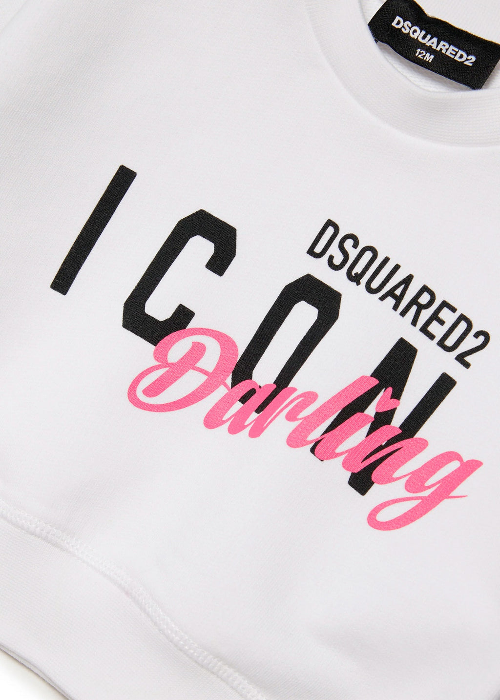 Dsquared Kids Felpa Girocollo Bianca Icon Darling per Neonate