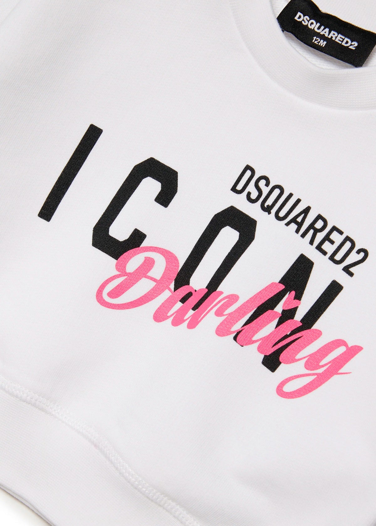 Dsquared Kids Felpa Girocollo Bianca Icon Darling per Neonate