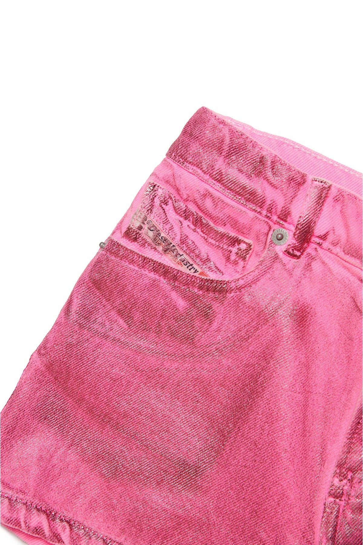 Diesel Kids Short Rosa Fluo Effetto Metallizato