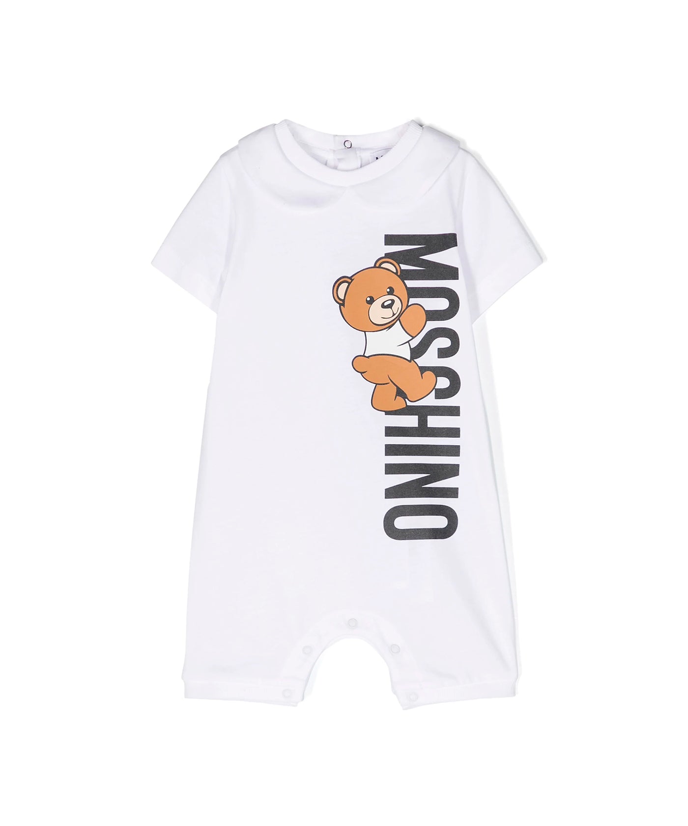 Moschino Kids Pagliaccetto Bianco con Stampa Teddy Bear