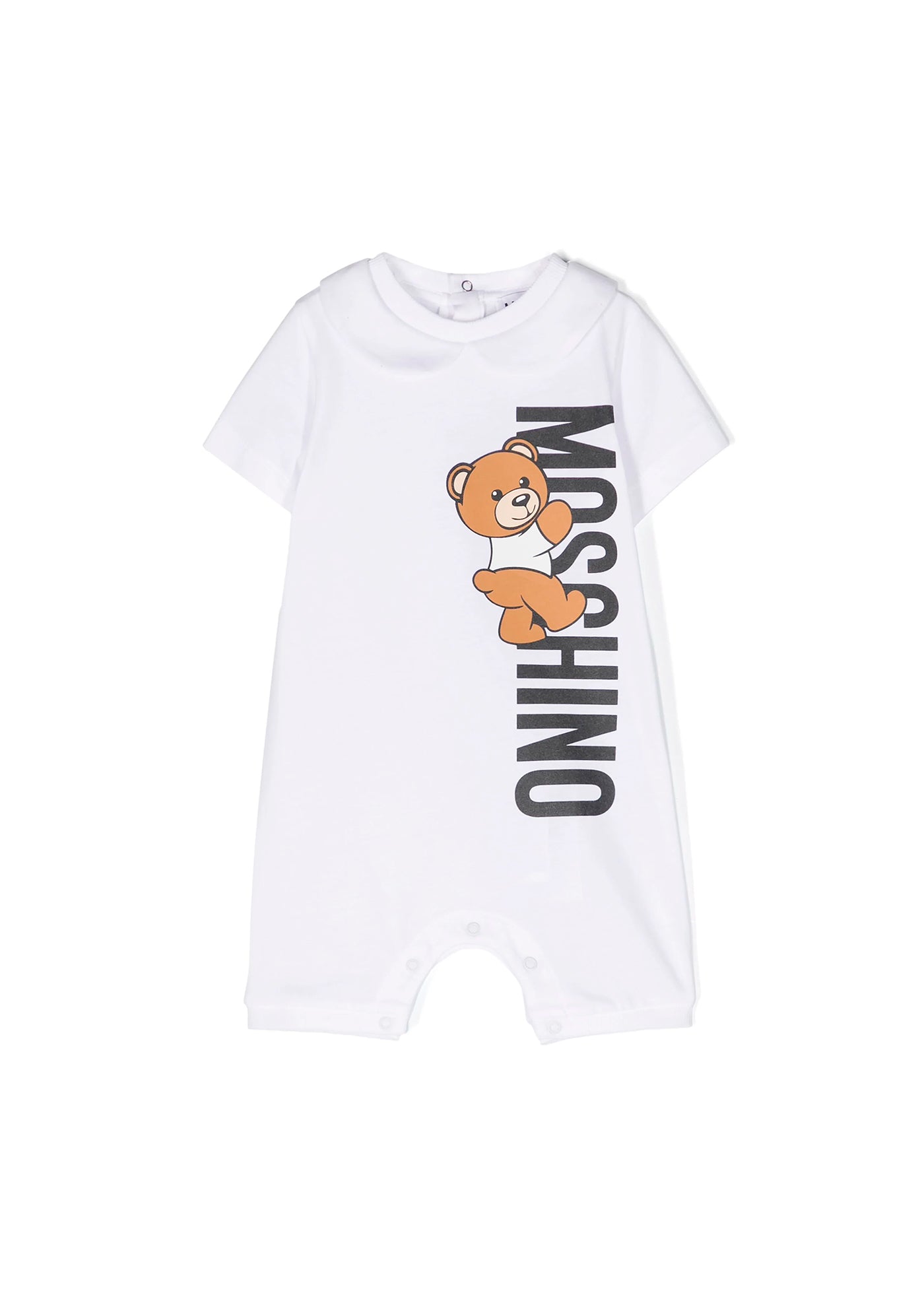 Moschino Kids Pagliaccetto Bianco con Stampa Teddy Bear