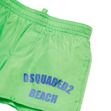Dsquared2 Kids Costume Boxer Verde Grafica Beach per Neonati