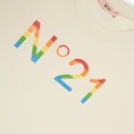 N°21 Kids T-Shirt Paglino Cropped con Logo Multicolor