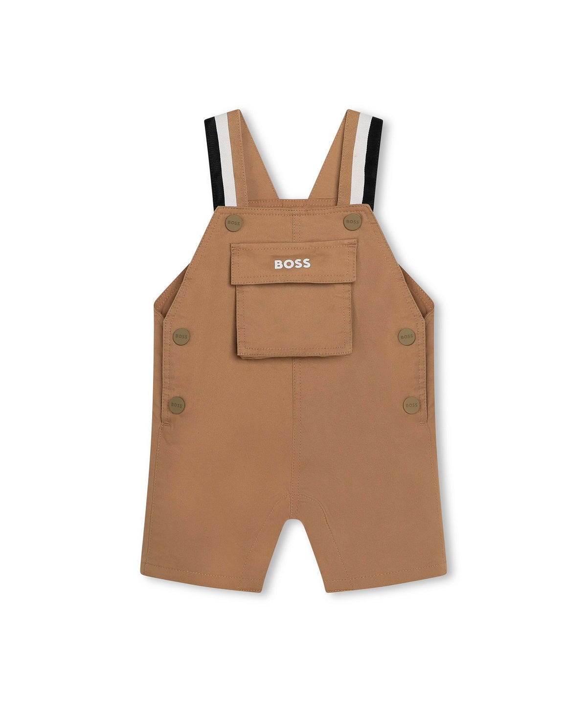 Boss Kids Salopette Corta Beige per Neonati