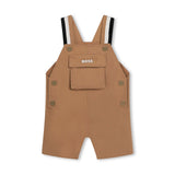 Boss Kids Salopette Corta Beige per Neonati