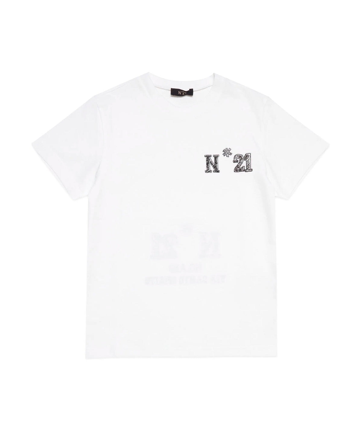 N°21 Kids T-shirt Bianca con Logo N°21 Milano
