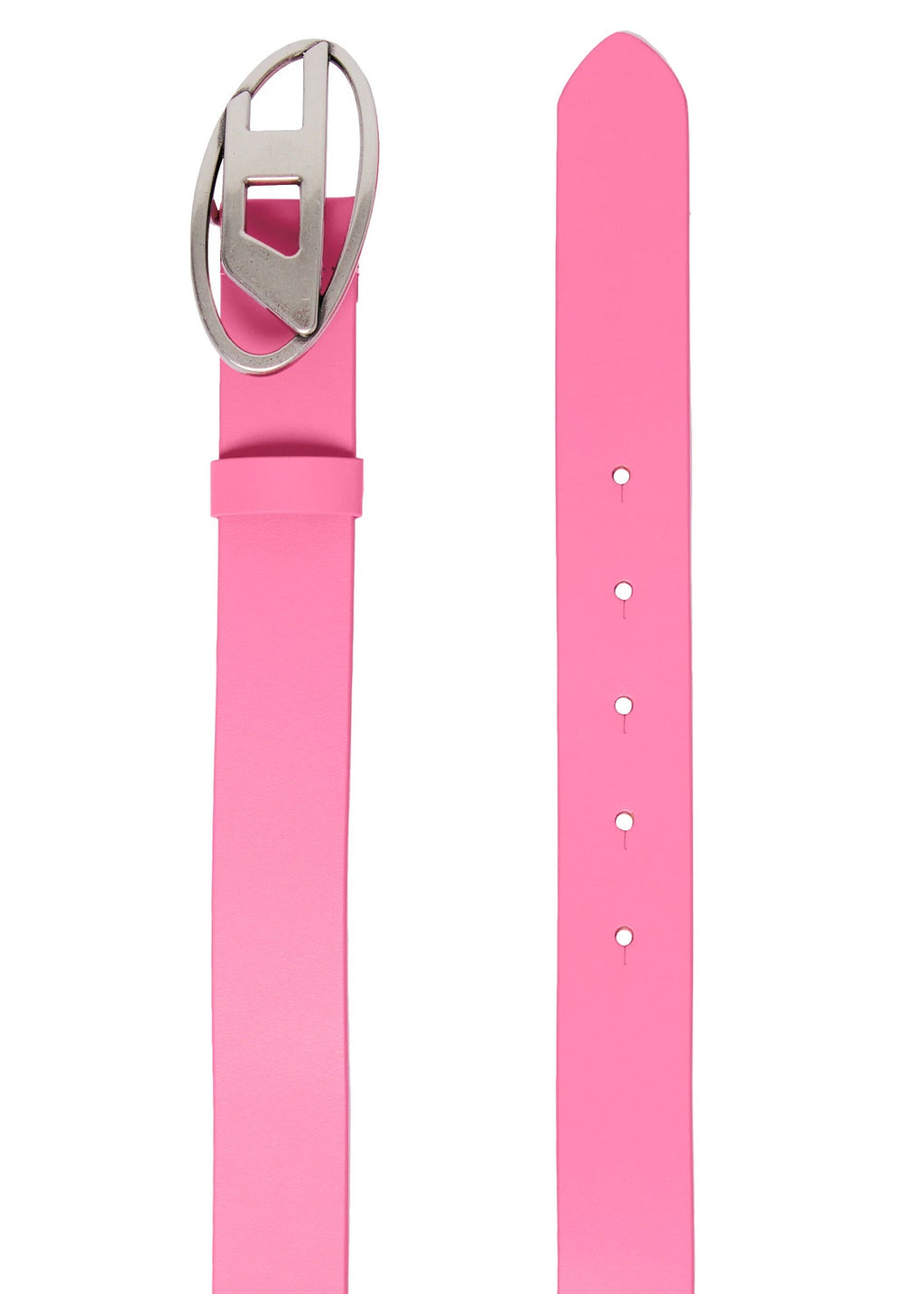 Diesel Kids Neon Pink Leather Belt with Oval D Logo