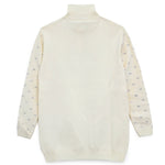 Abito da Bambina Elisabetta Franchi in Misto Lana - Bianco con Logo Strass All-Over