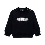 Dsquared2 Kids Felpa Girocollo Nera con Logo Surf per Neonati