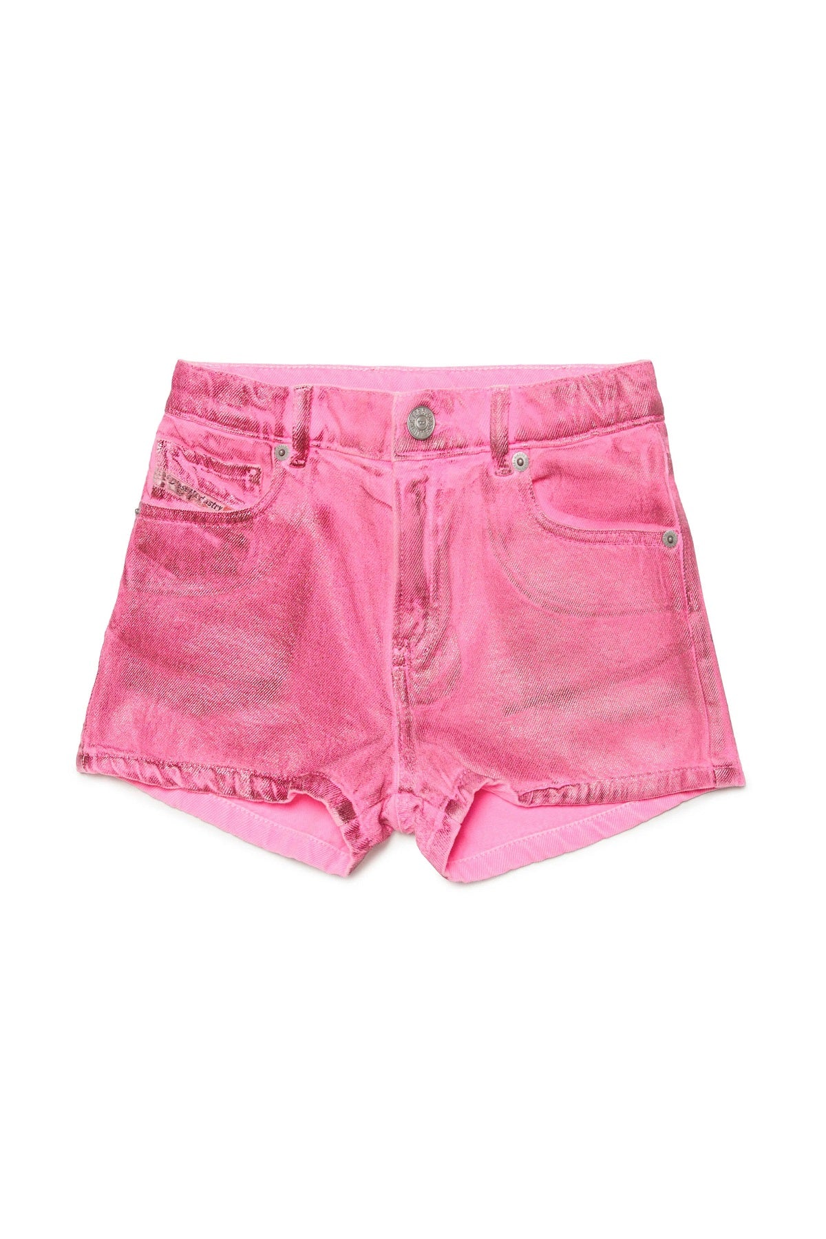 Diesel Kids Short Rosa Fluo Effetto Metallizato