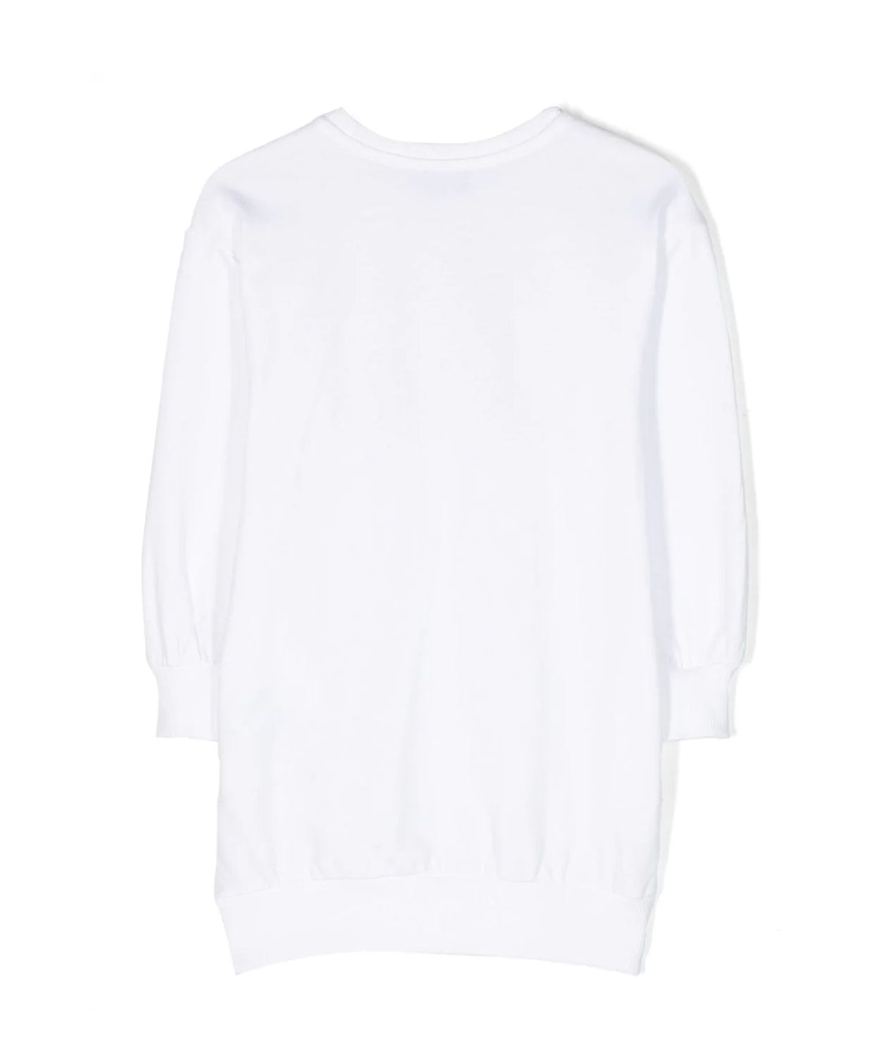 Moschino Kids Abito in Felpa Midi per Bambine Bianco