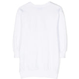 Moschino Kids Abito in Felpa Midi per Bambine Bianco