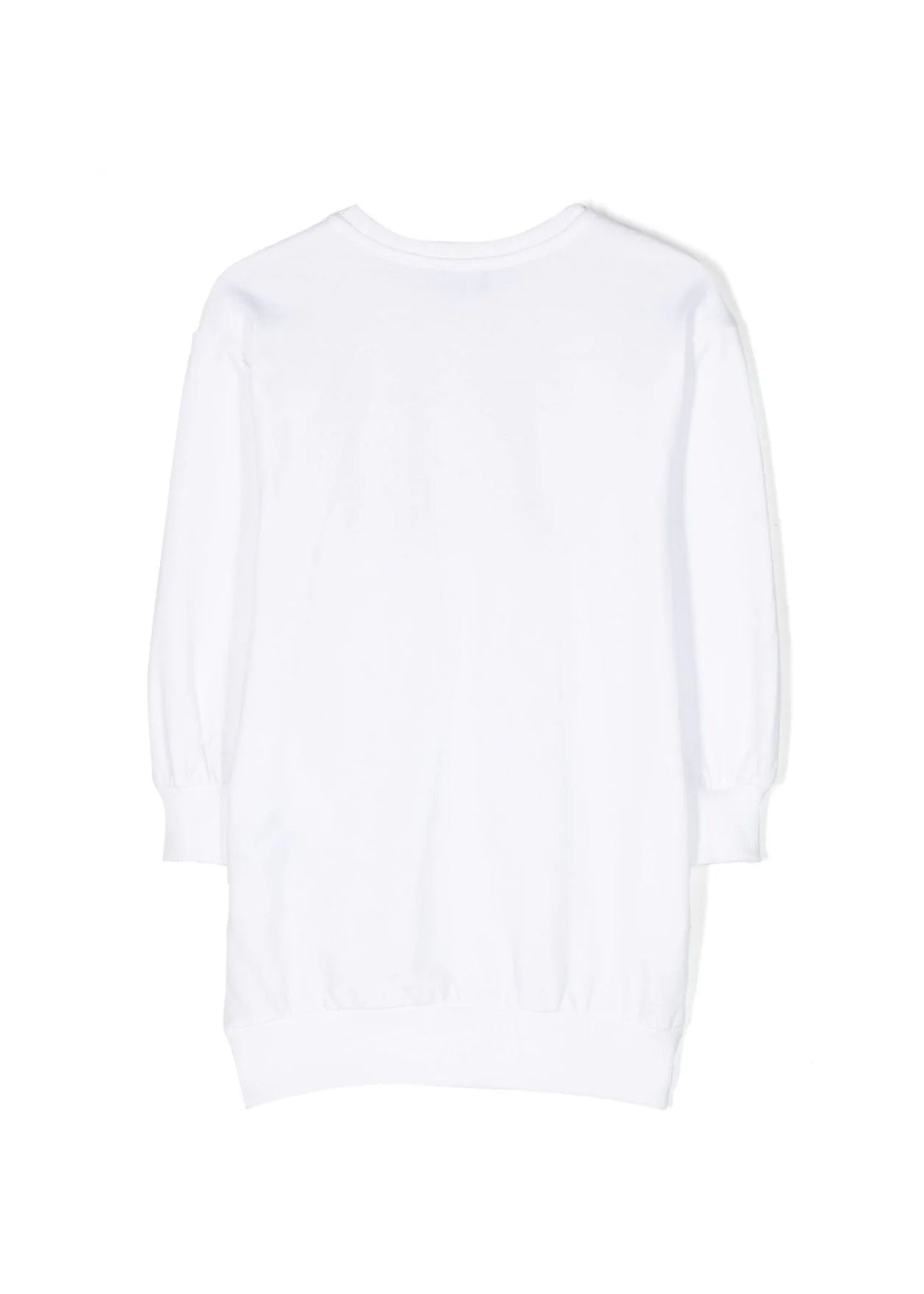 Moschino Kids Abito in Felpa Midi per Bambine Bianco
