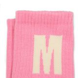 MSGM Kids Calzino con Ricamo Rosa