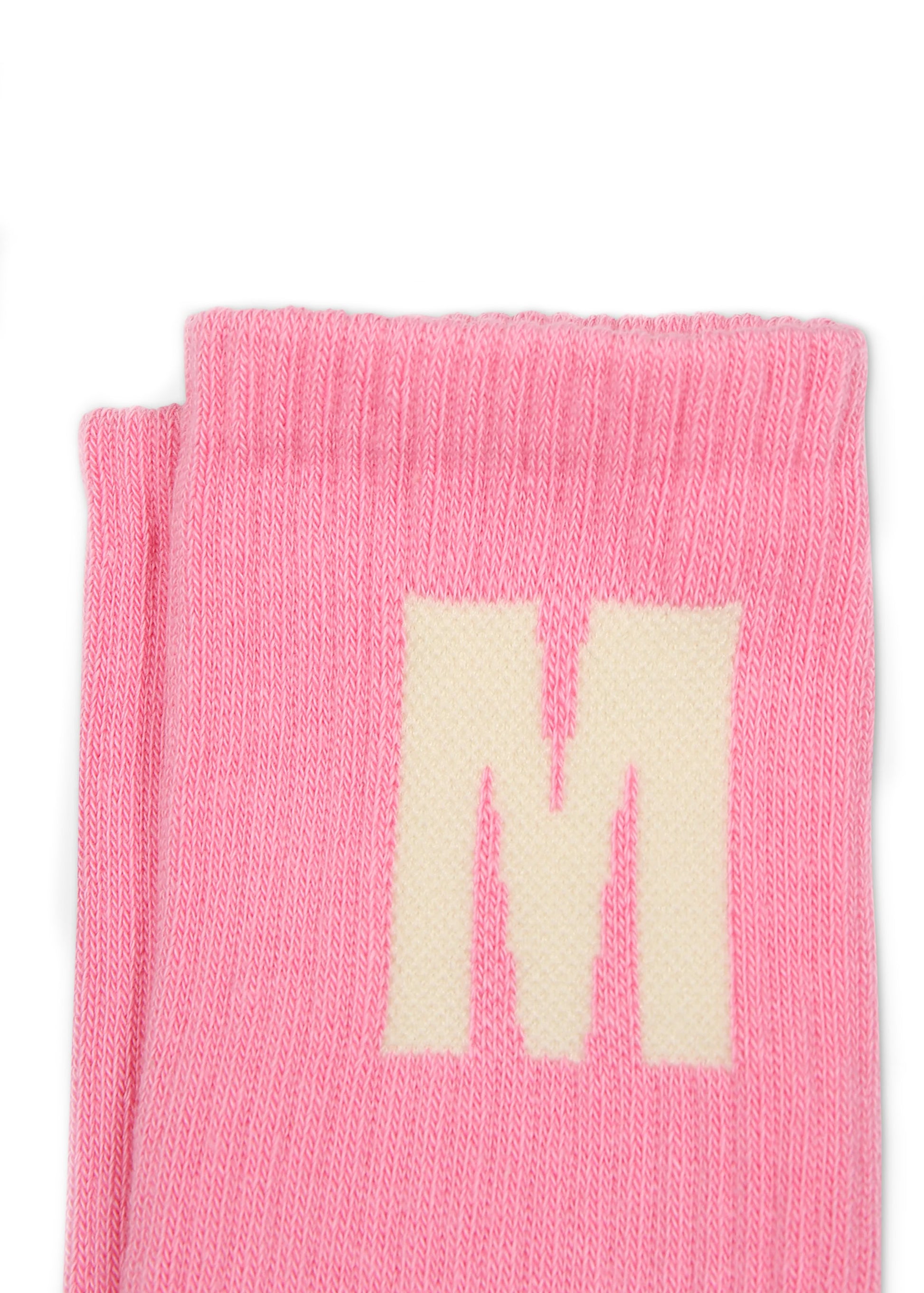 MSGM Kids Calzino con Ricamo Rosa