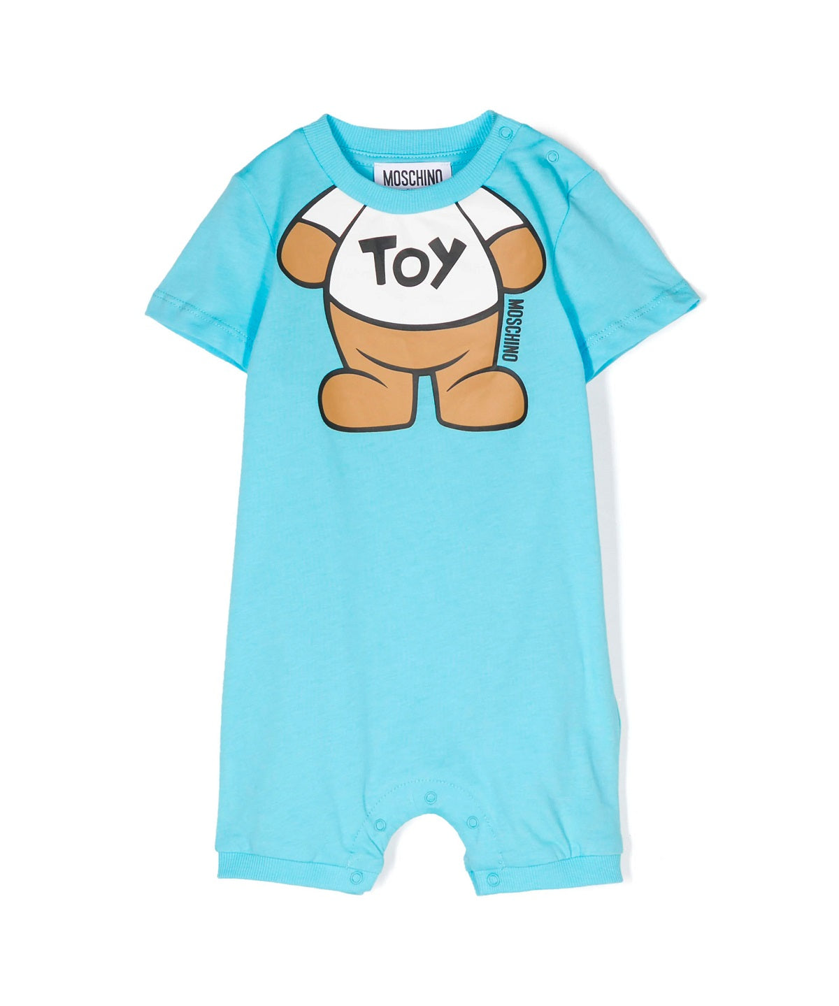Moschino Kids Pagliaccetto Azzurro con Stampa Teddy Bear