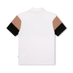 Boss Kids Polo a Righe Bianca con Stampa per Bambini