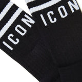 Dsquared2 Kids Calzino con Stampa Icon Nero