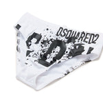 Dsquared2 Kids Costume Slip Bianco Icon Splatter per Bambini
