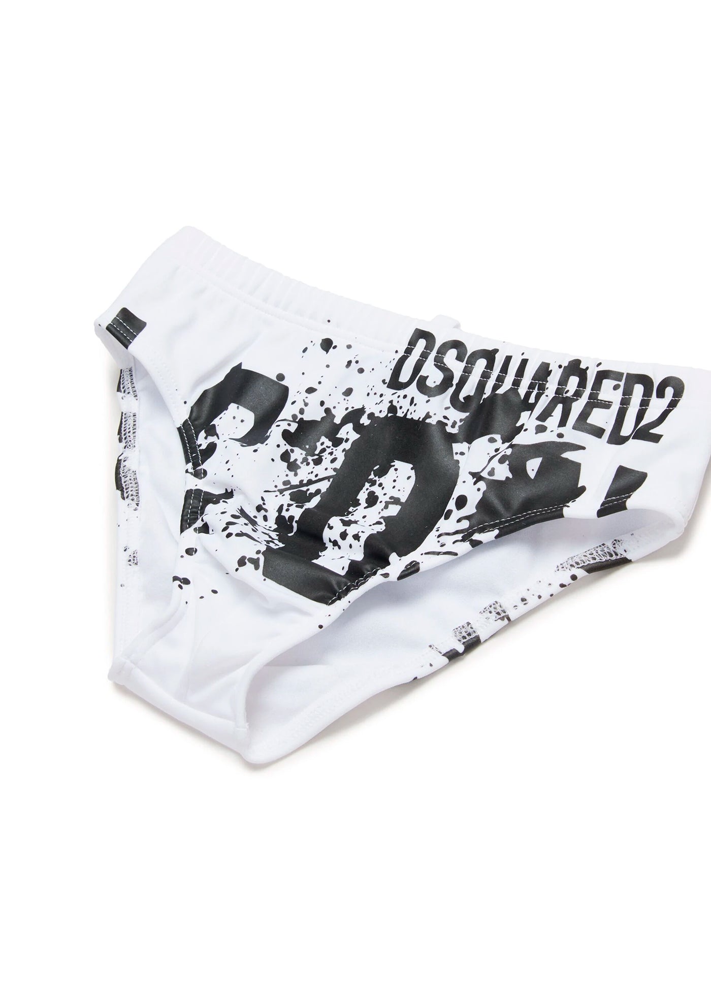 Dsquared2 Kids Costume Slip Bianco Icon Splatter per Bambini
