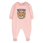 Moschino Kids Tutina Rosa con Logo Teddy Bear